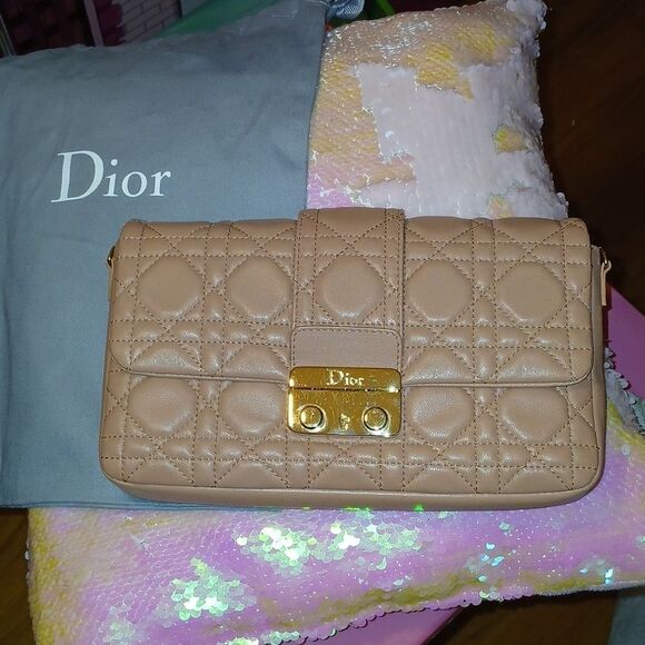 Dior Handbags - FINAL PRICE! Christian Dior Pink/Beige Leather Cannage Miss Dior Shoulder Bag